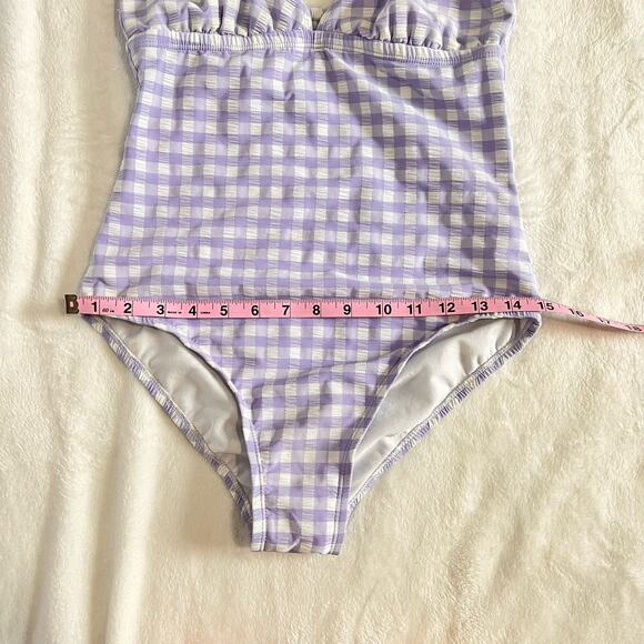 Kona Sol Purple Plaid One-Piece Bathing Suit Small - Picture 8 of 10